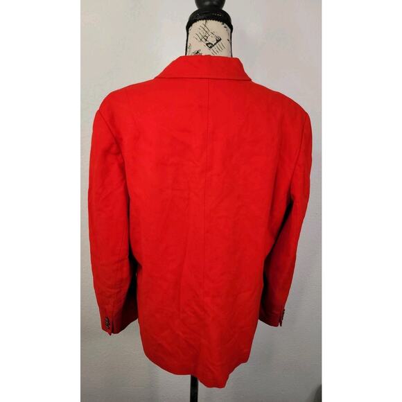 Pendleton Blazer Womens SZ 18 Virgin Wool Red Jacket USA Made Lined Shoulder Pad - Picture 7 of 10